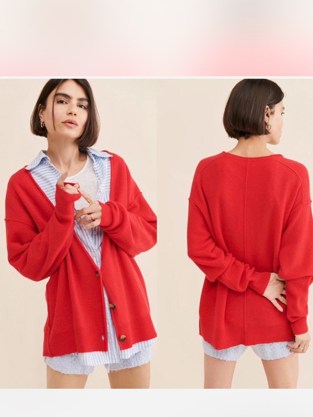 Free People School Boy Cashmere Cardi NWOT